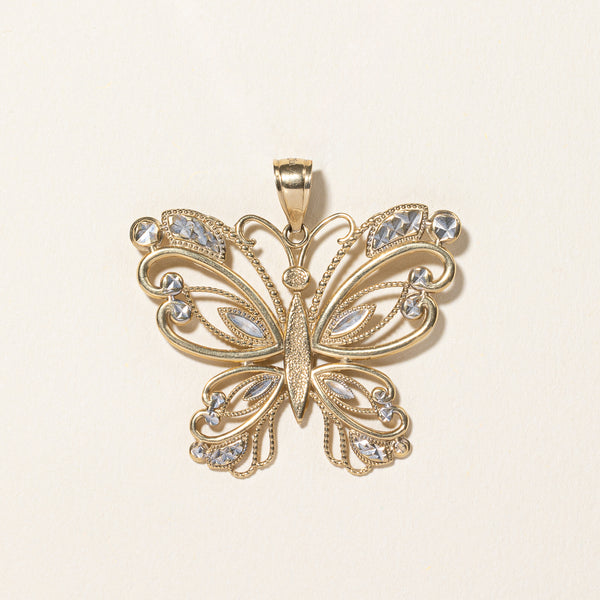 14k Yellow Gold Butterfly Pendant |