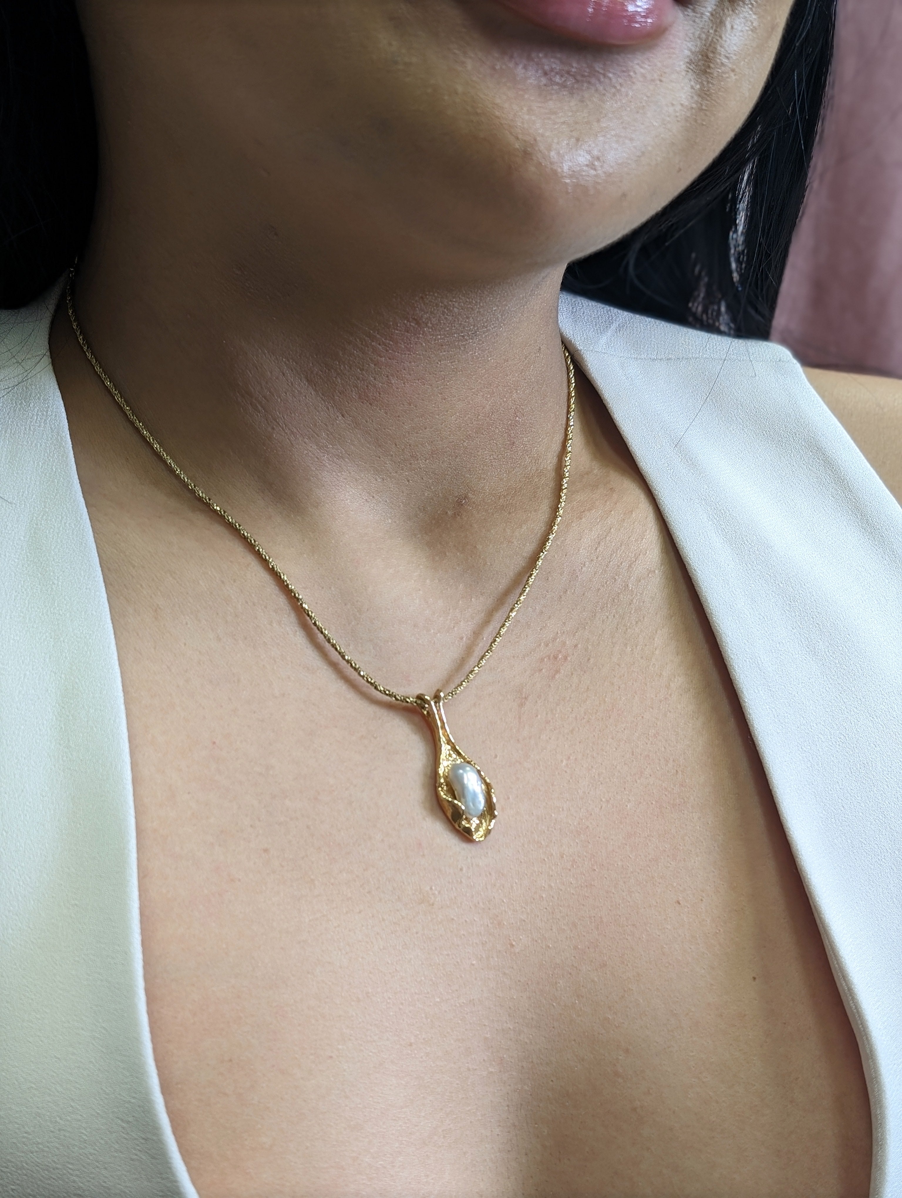 Baroque Cultured Pearl Necklace | 1.60ct | 17.50" |