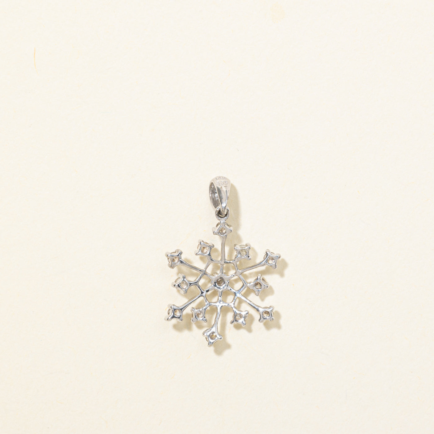 14K Diamond Snowflake Pendant