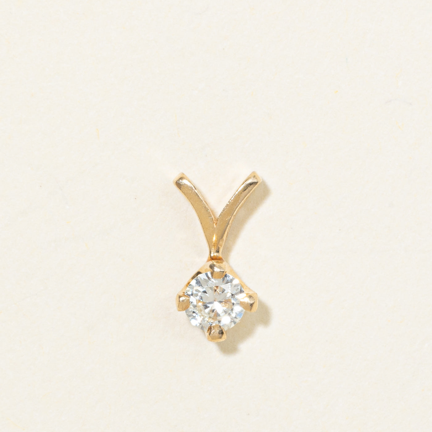 10K Solitaire Diamond Pendant