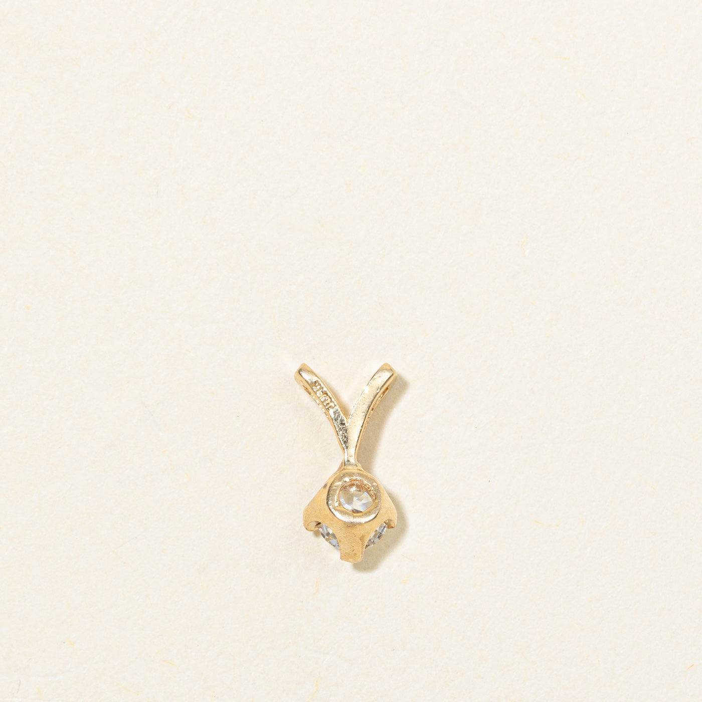 10K Solitaire Diamond Pendant