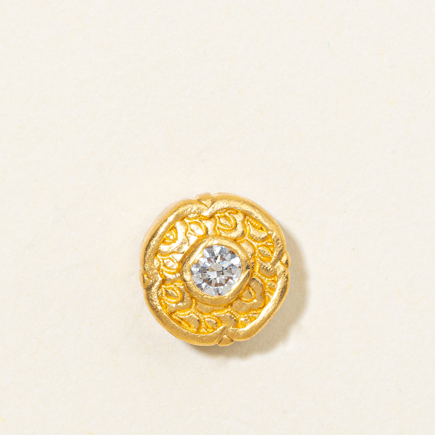 24K Diamond Flower Pendant