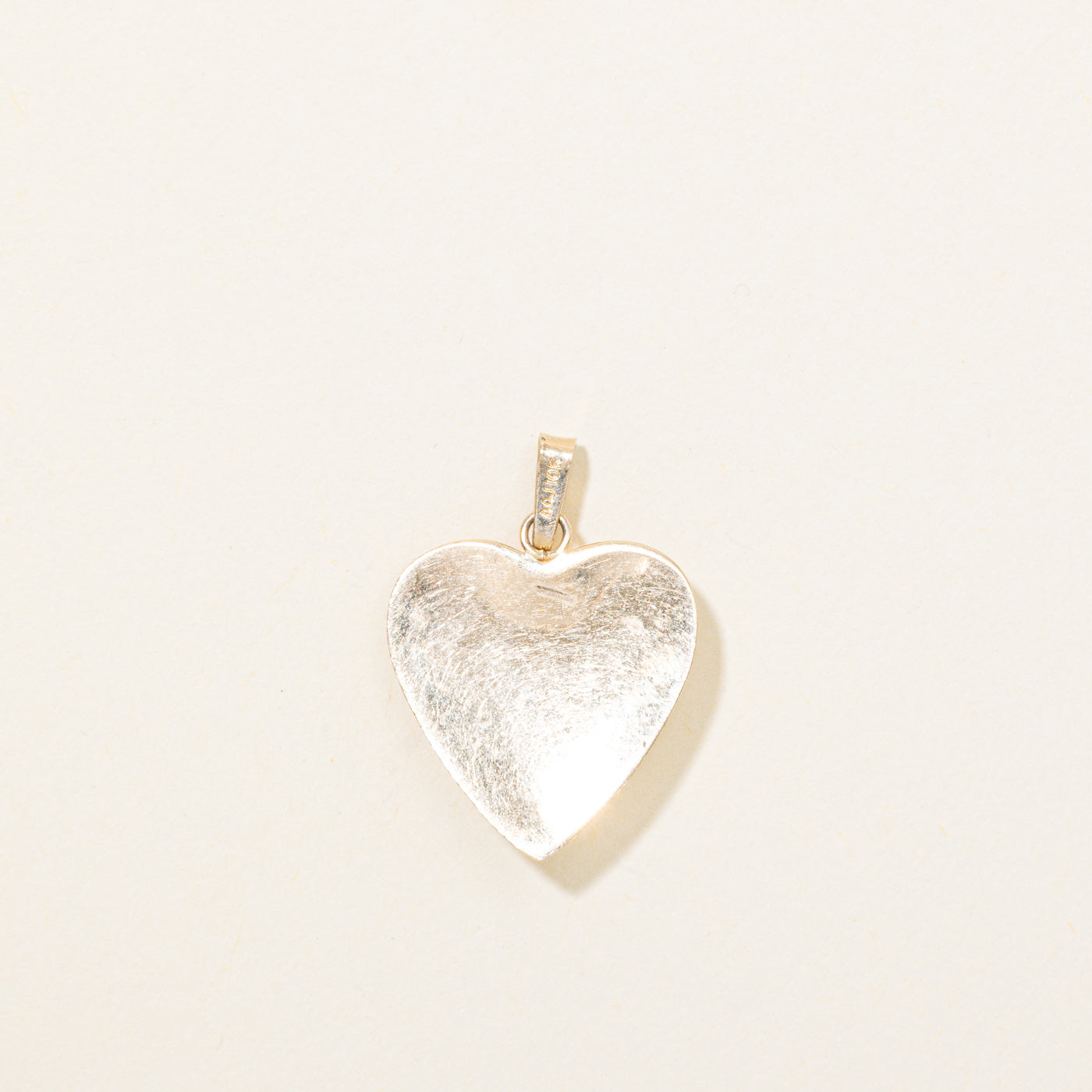 10K Diamond Puffed Heart Pendant
