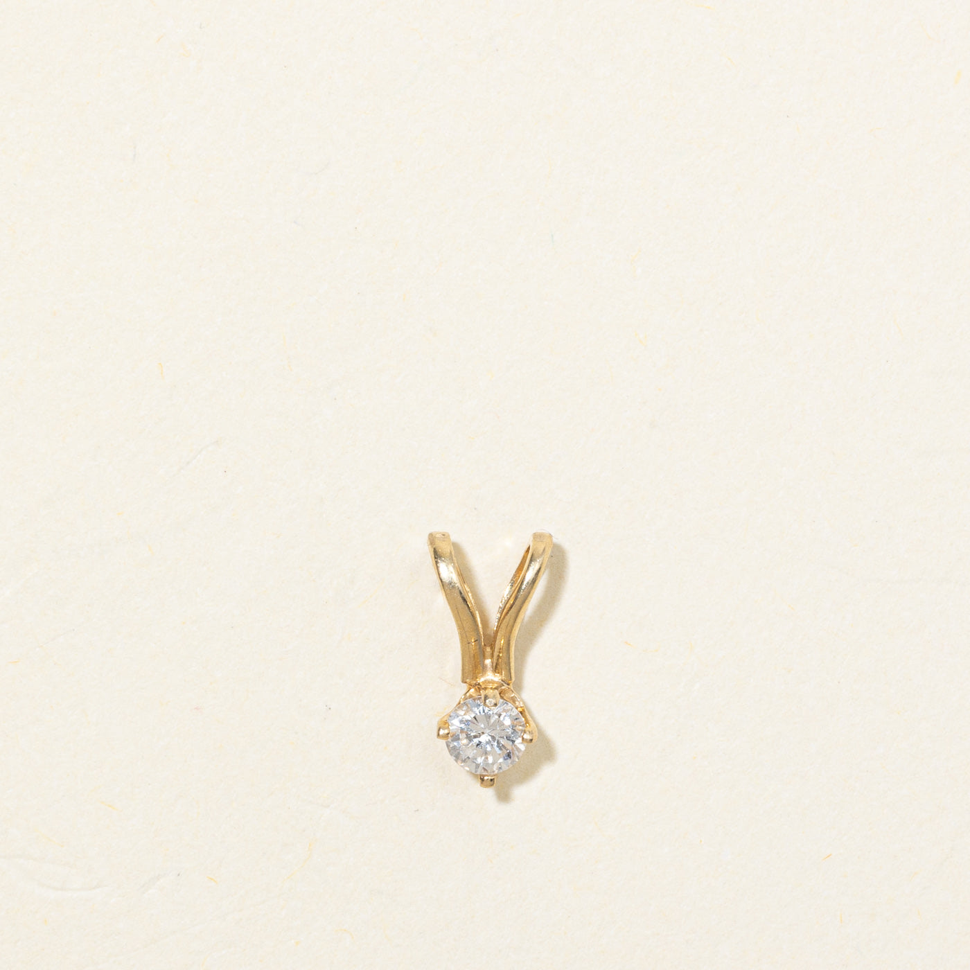 14K Solitaire Diamond Pendant