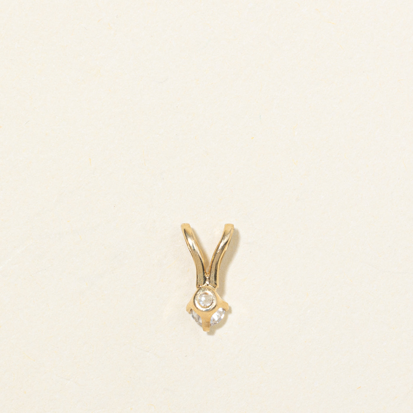 14K Solitaire Diamond Pendant