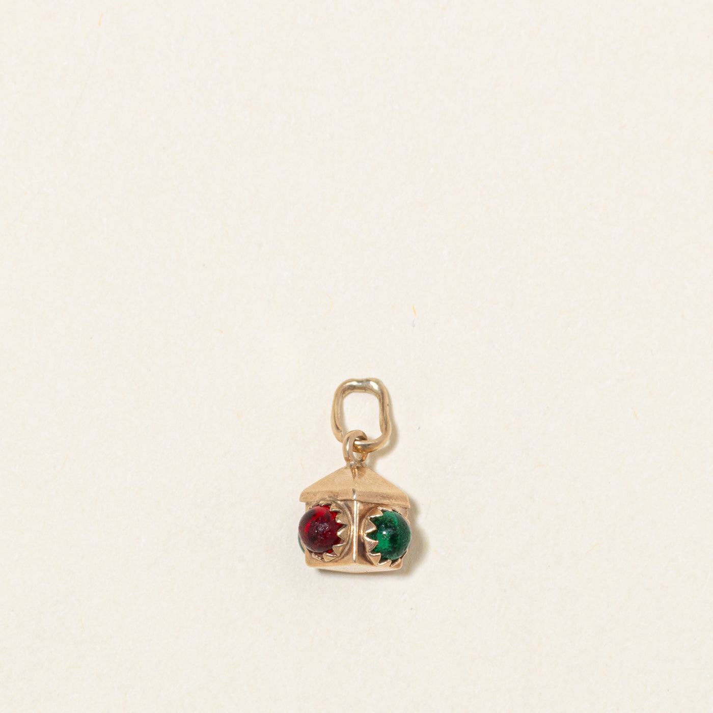 Cabochon Red & Green Glass Charm | 1.00ctw