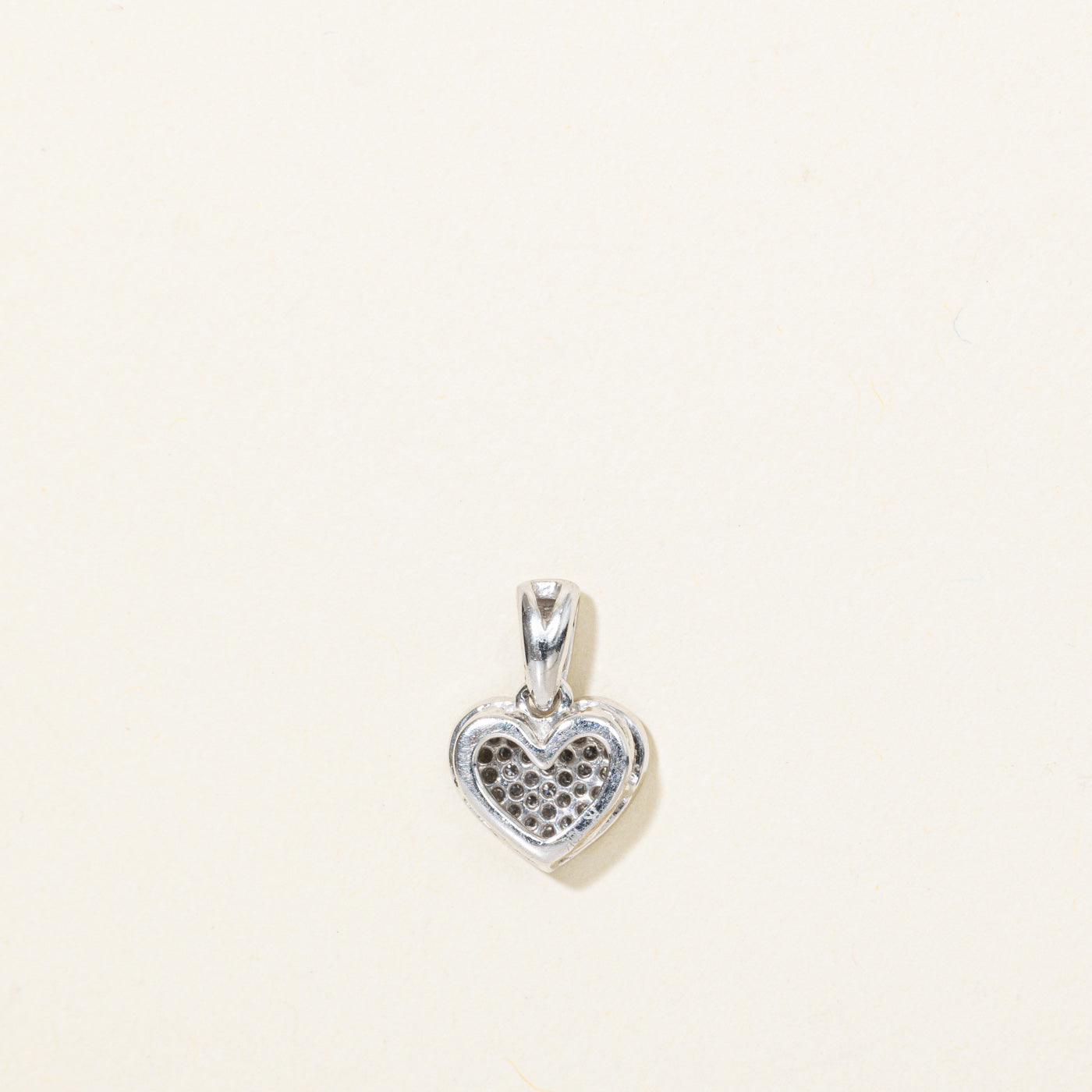 10K Pavé Set Diamond Heart Pendant