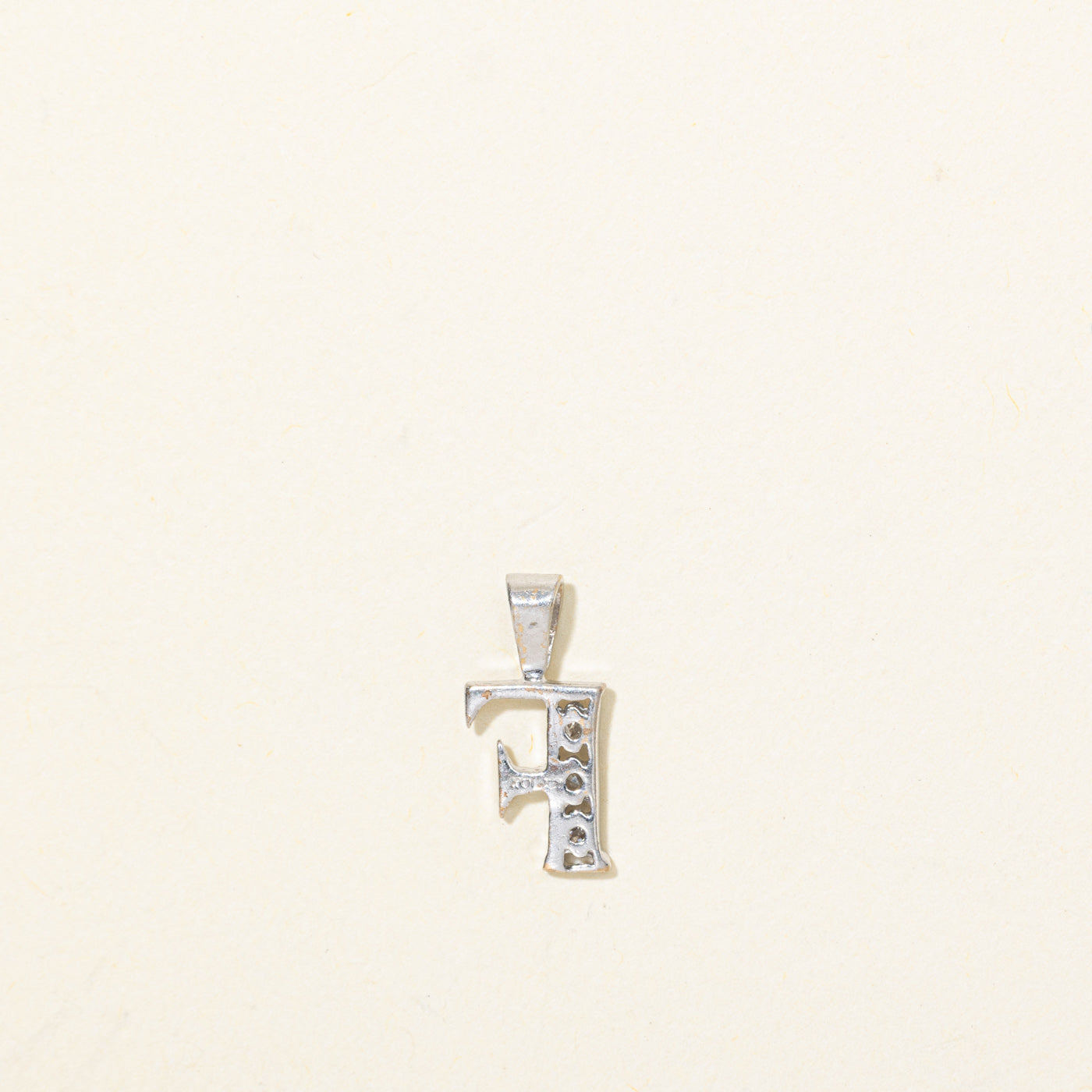 10K Diamond "F" Initial Pendant