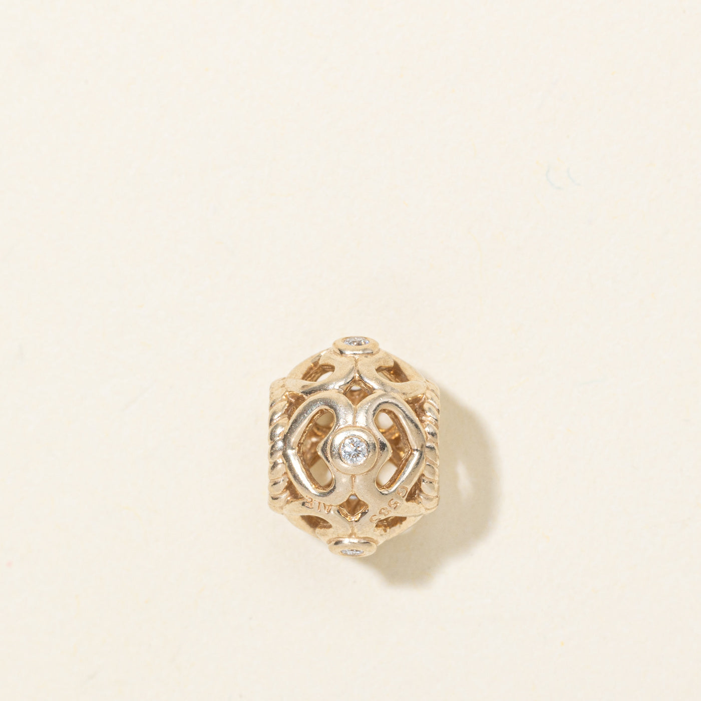 Breloque Cœur Ouvert en Diamant 14K « Pandora »