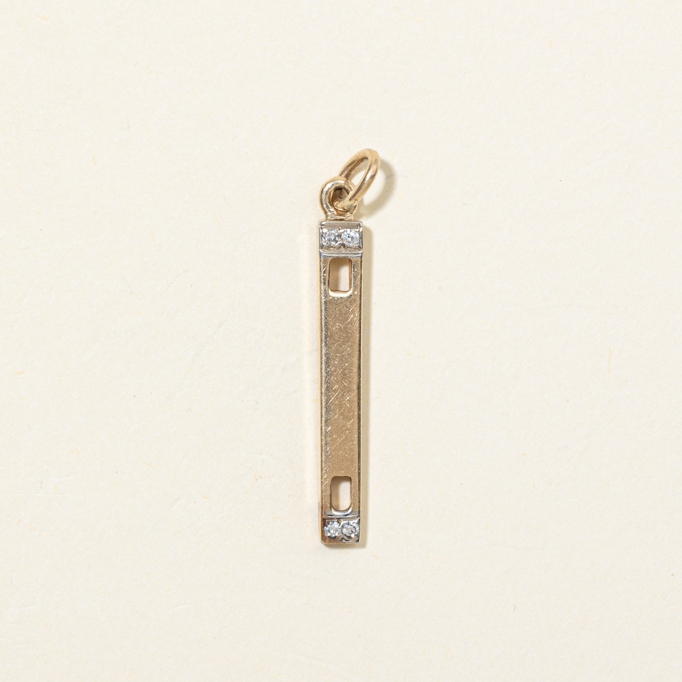 10K Diamond Bar Charm