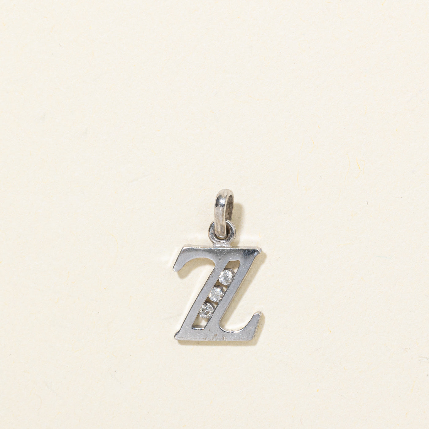 10K Diamond "Z" Initial Pendant