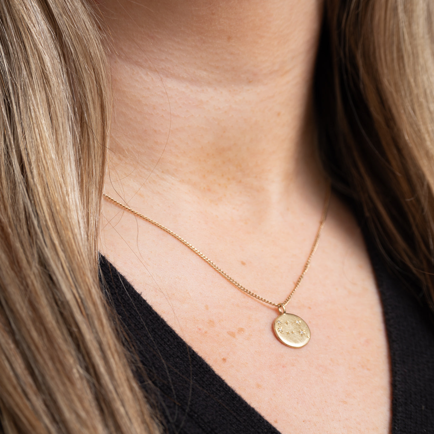 10K Diamond Gemini Constellation Pendant