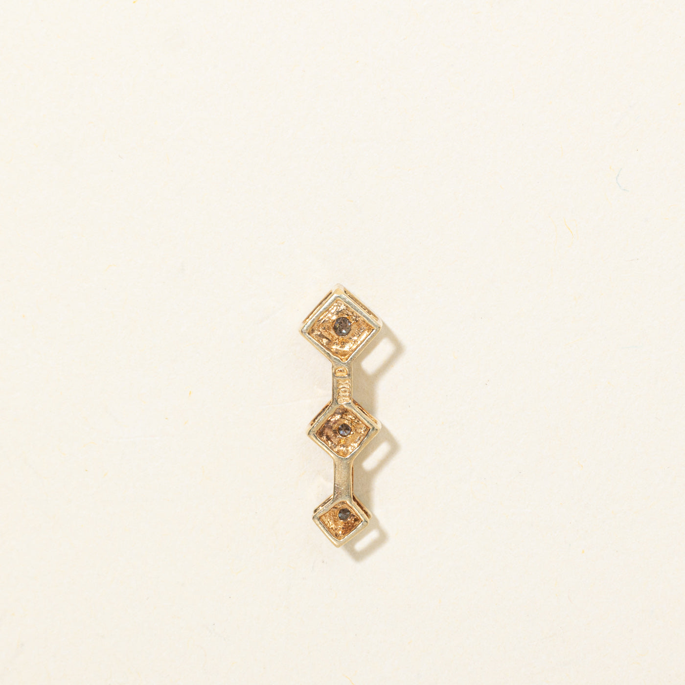 10K Diamond Geometric Drop Pendant