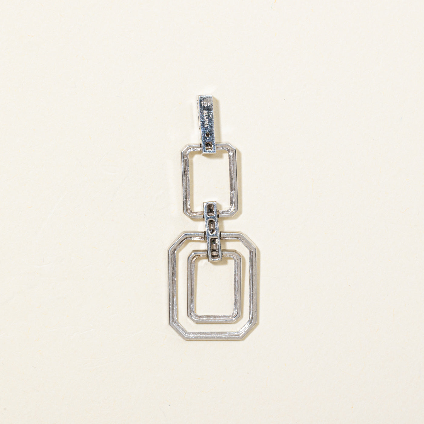 10K Diamond Layered Geometric Drop Pendant