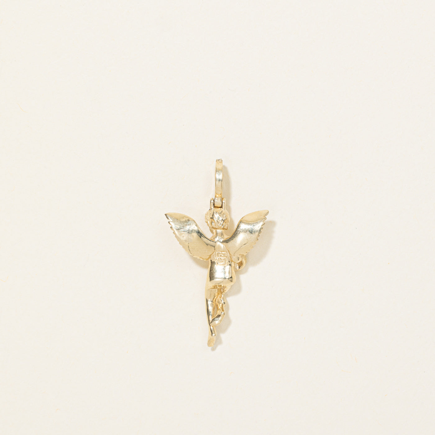 14K Diamond Angel Pendant
