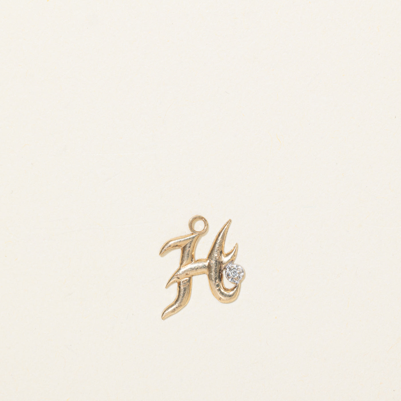 10K Diamond "H" Initial Charm