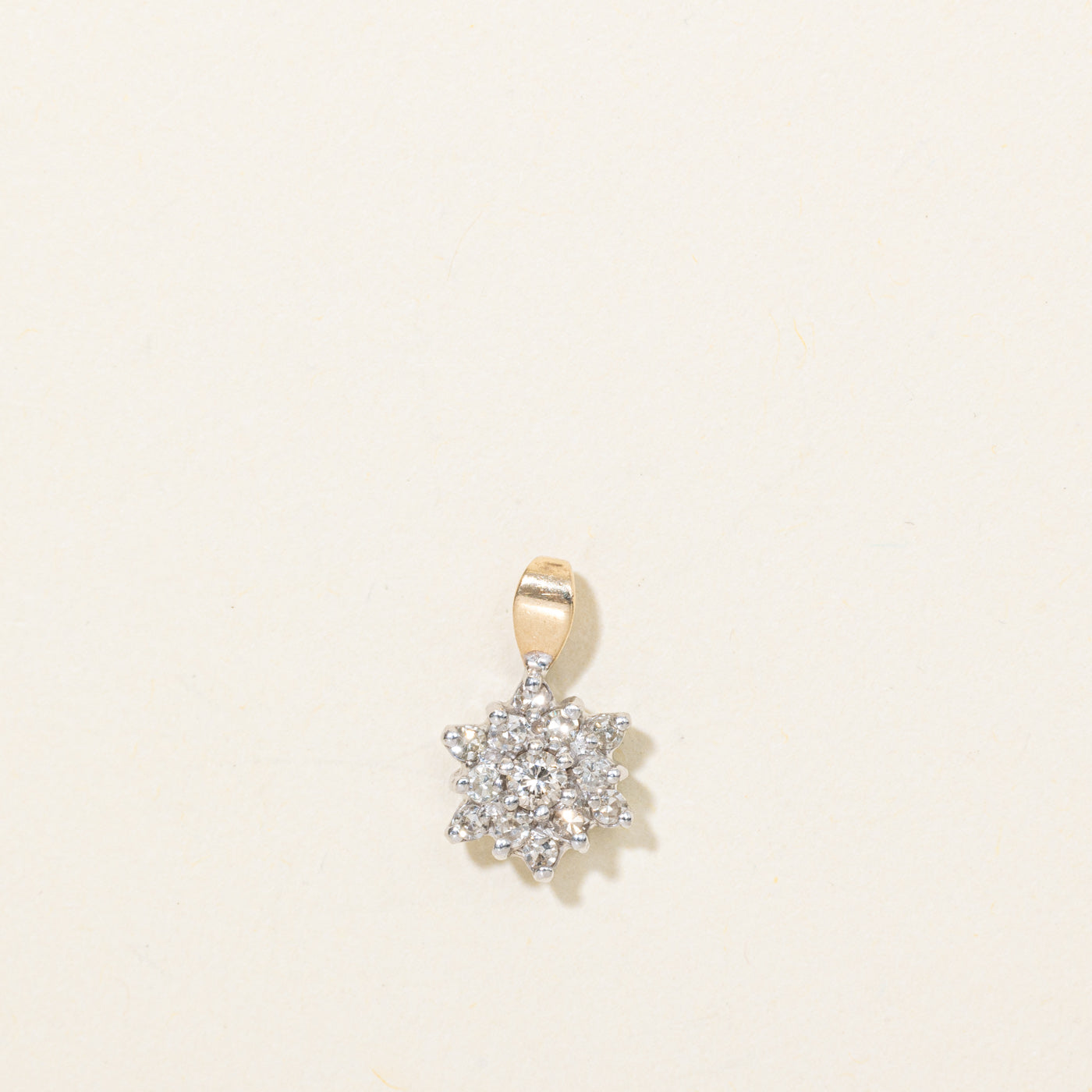 14K Diamond Petal Cluster Pendant