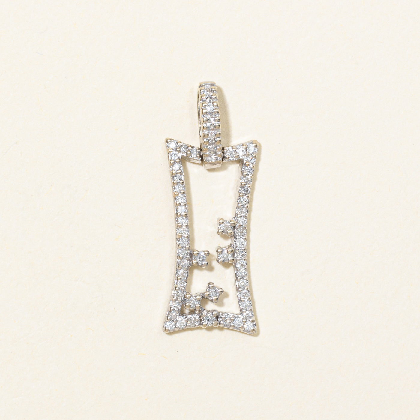 14K Scattered Diamond Framed Pendant