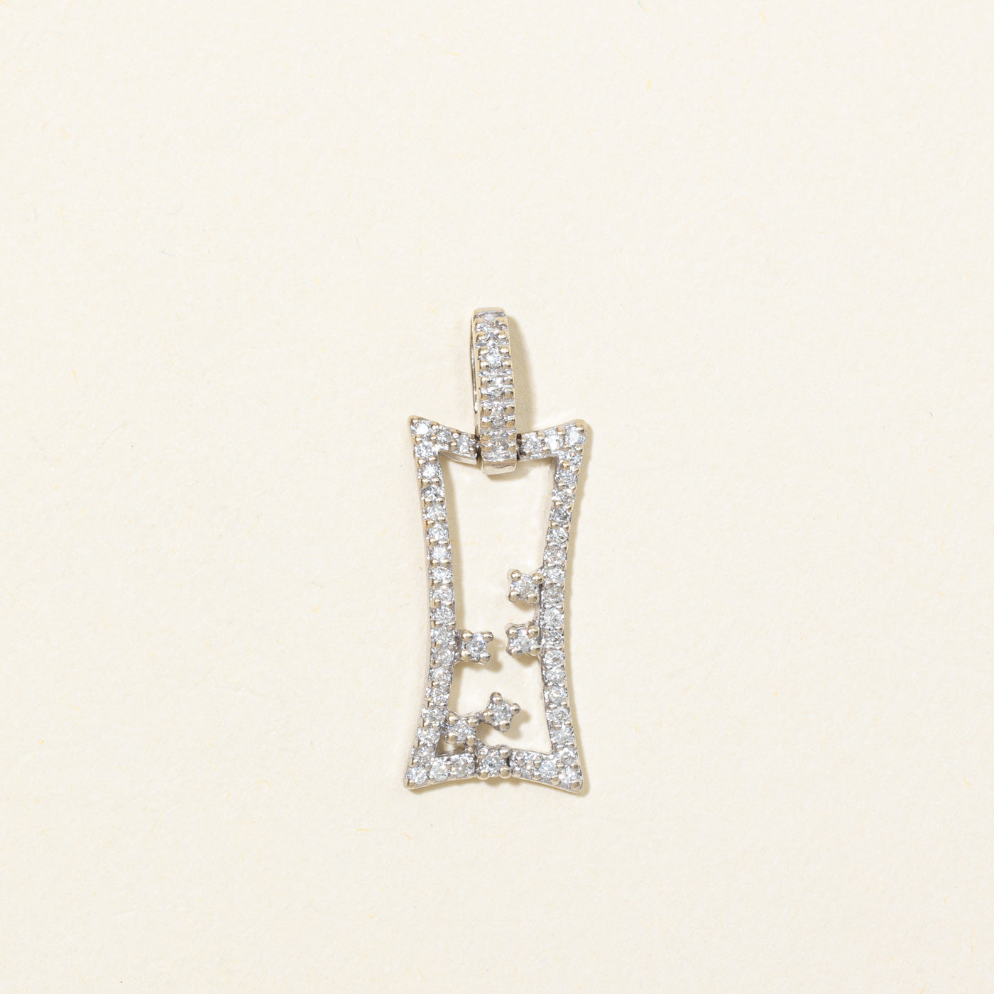 14K Scattered Diamond Framed Pendant