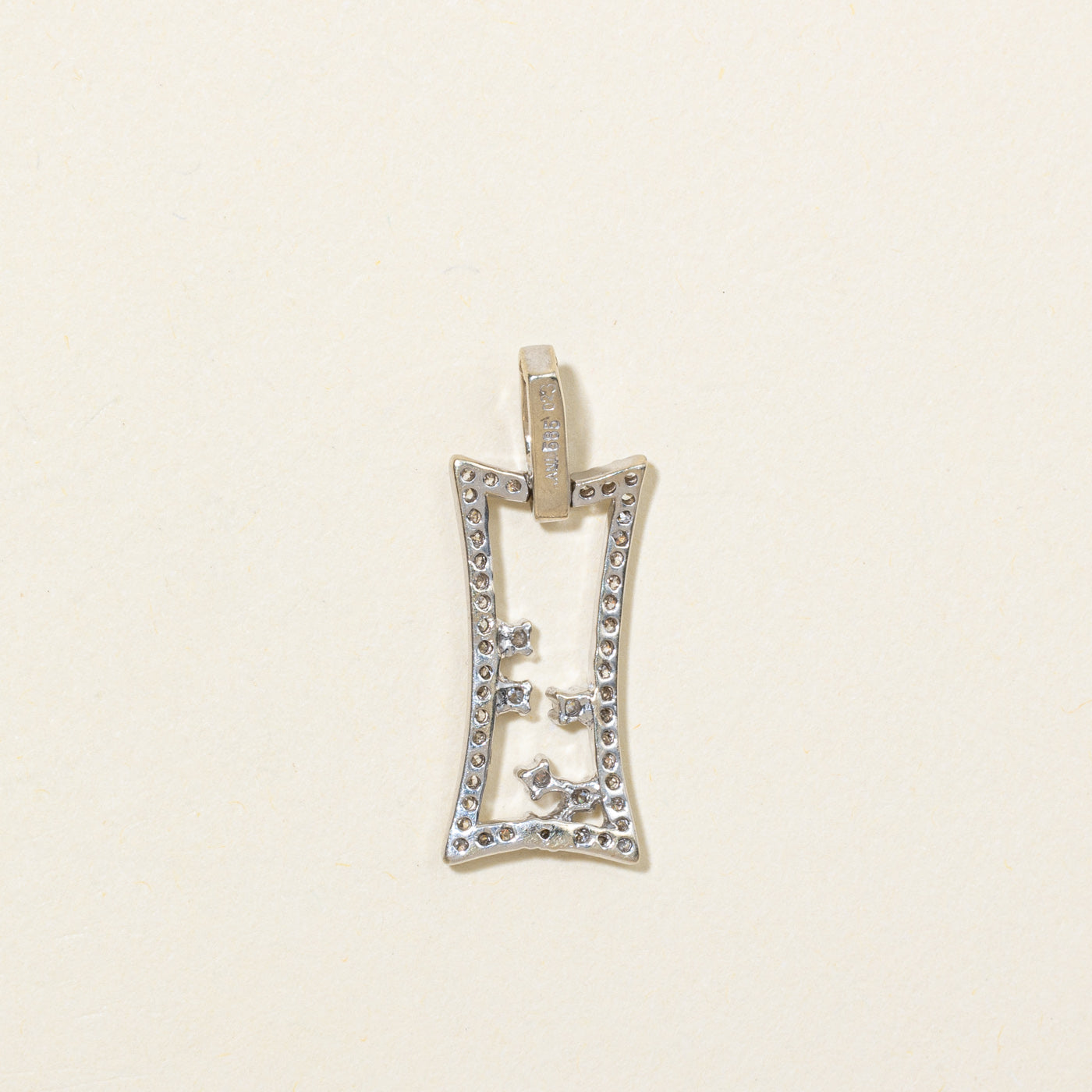 14K Scattered Diamond Framed Pendant