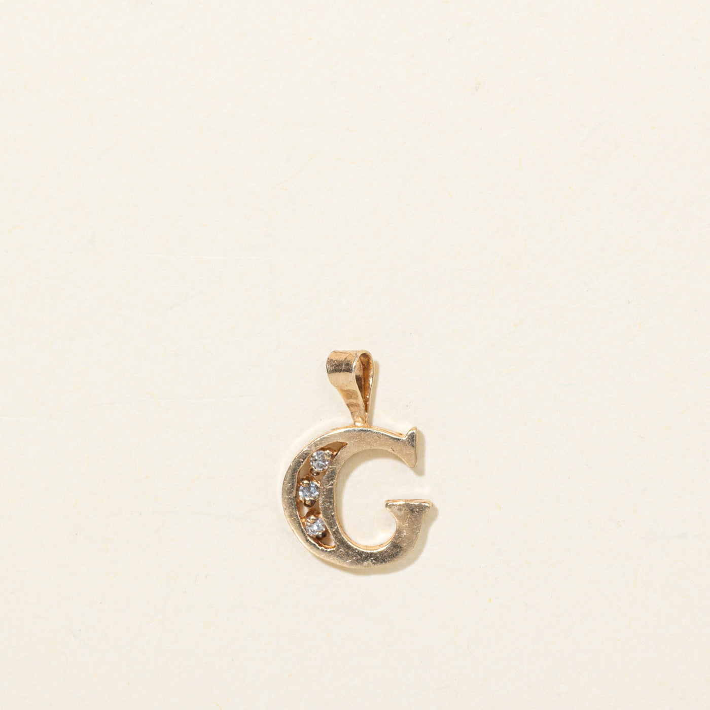 9K Diamond "G" Initial Pendant