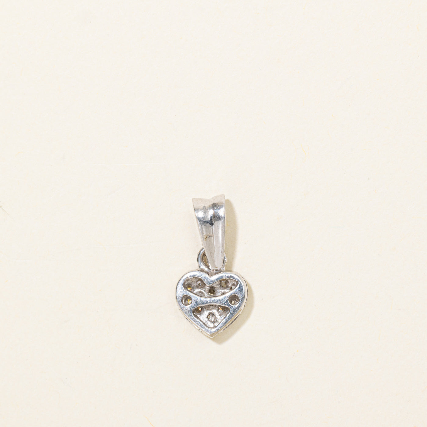 14K Pavé Set Diamond Heart Pendant
