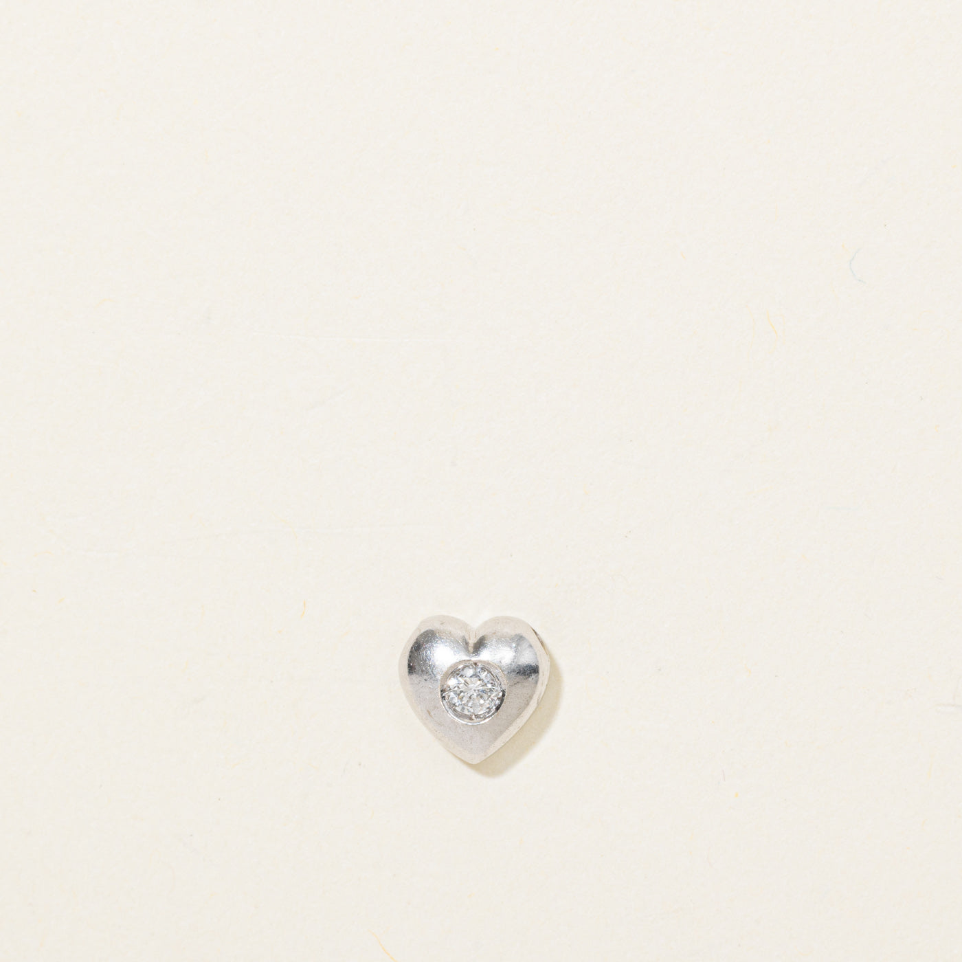 14K Flush Set Diamond Heart Pendant