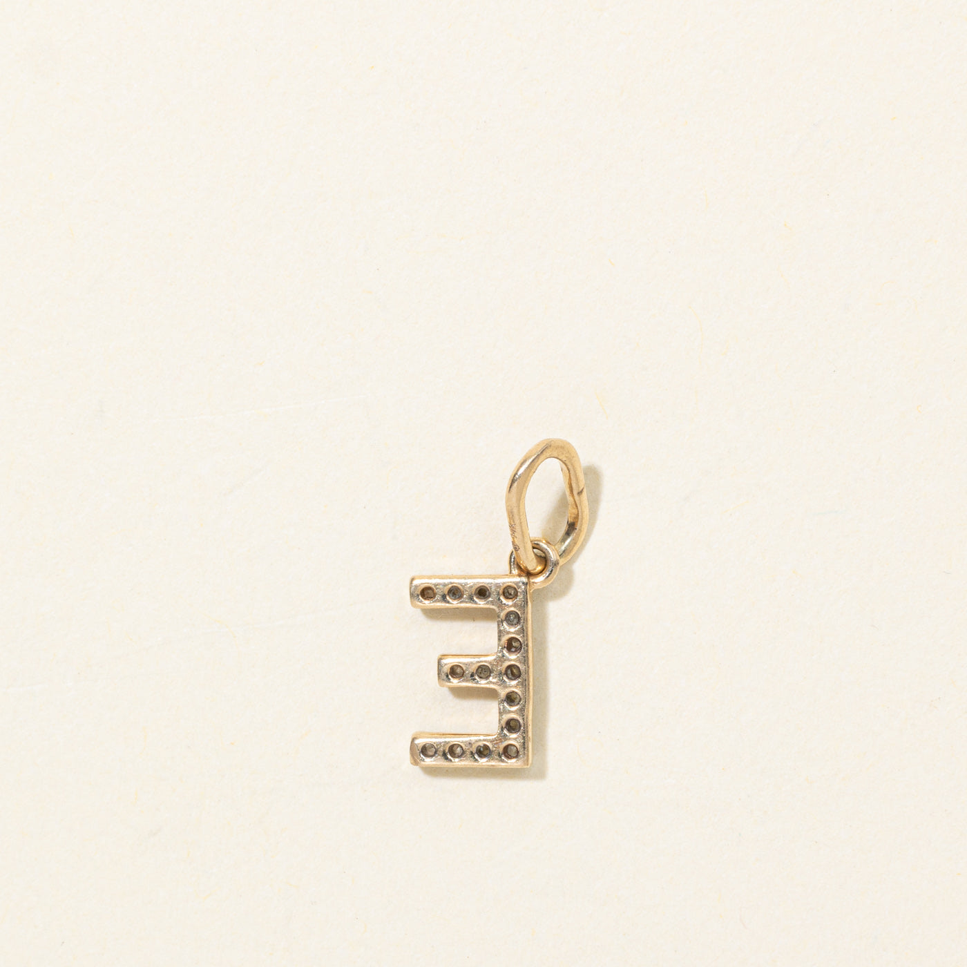 14K "E" Initial Charm