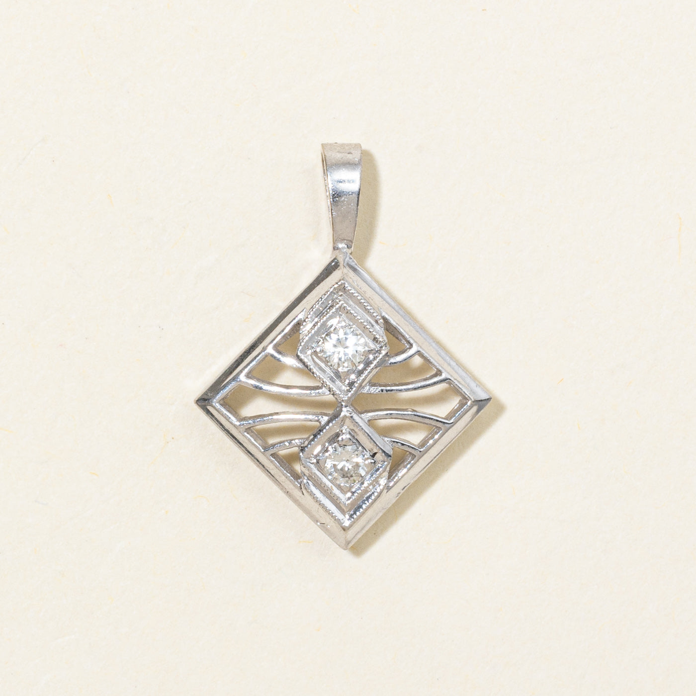10K Diamond Geometric Pendant