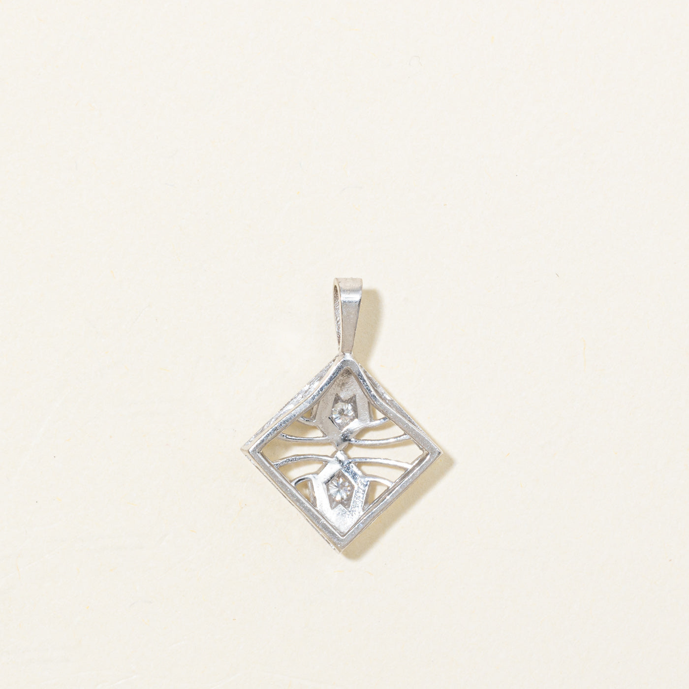 10K Diamond Geometric Pendant