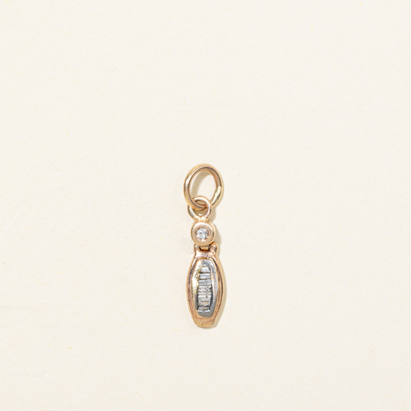 10K Bezel Set Diamond Drop Pendant