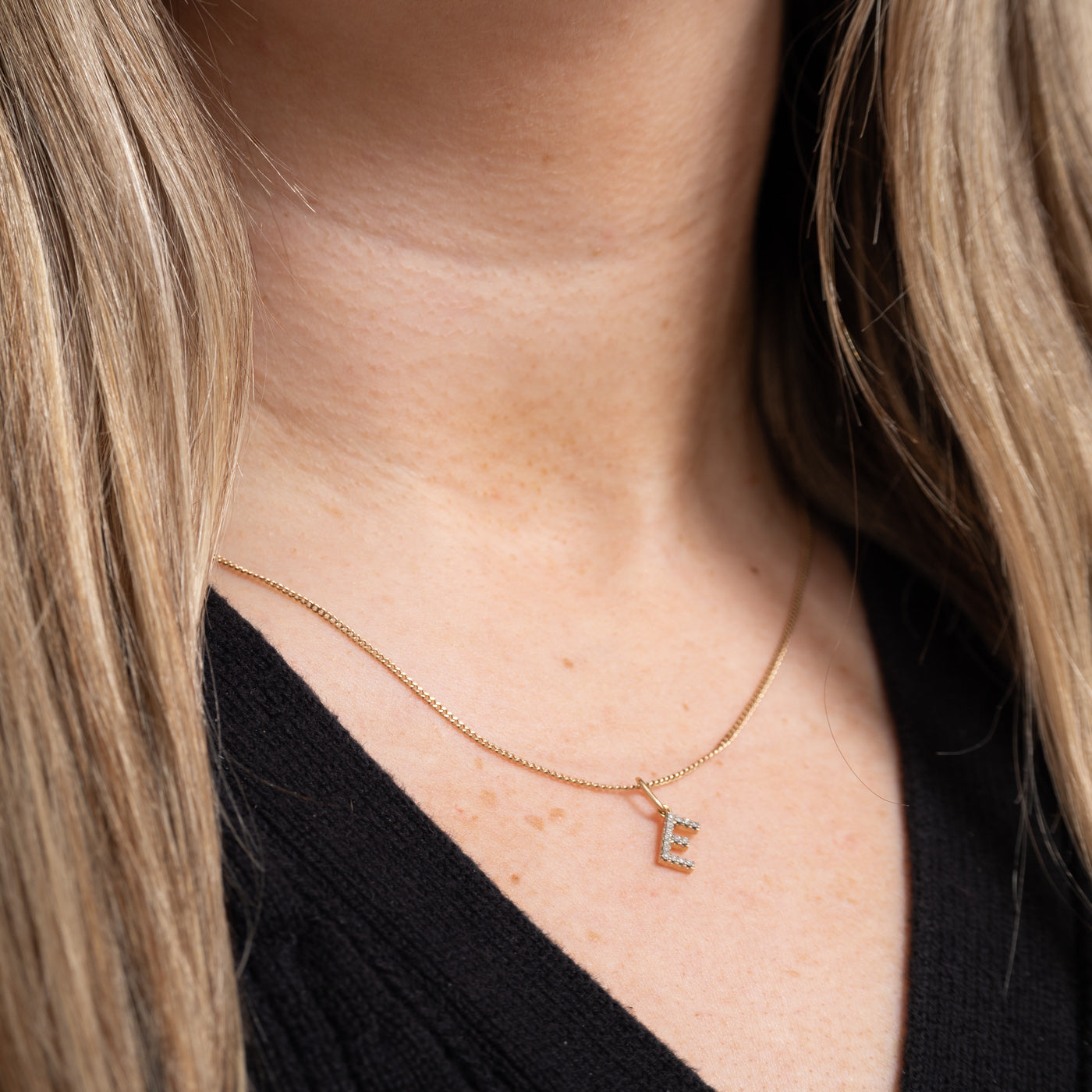 14K "E" Initial Charm
