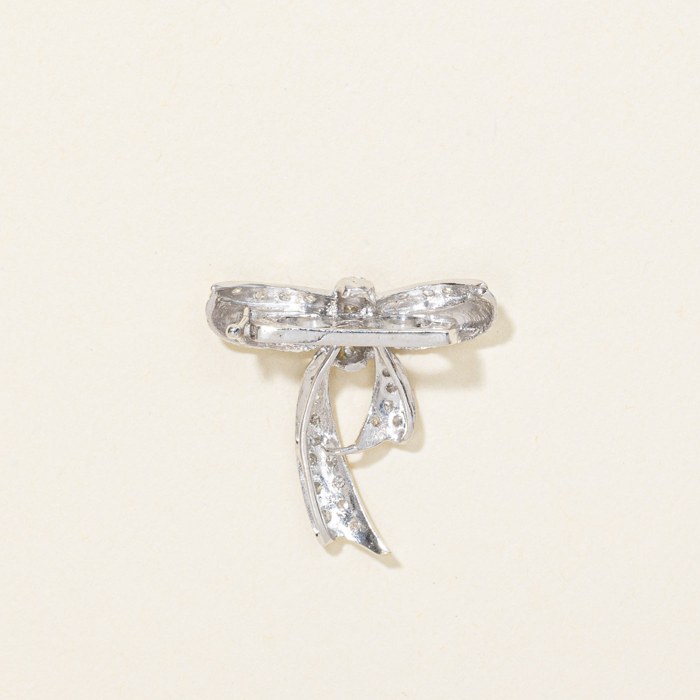 14K Diamond Bow Bolo Tie Clip
