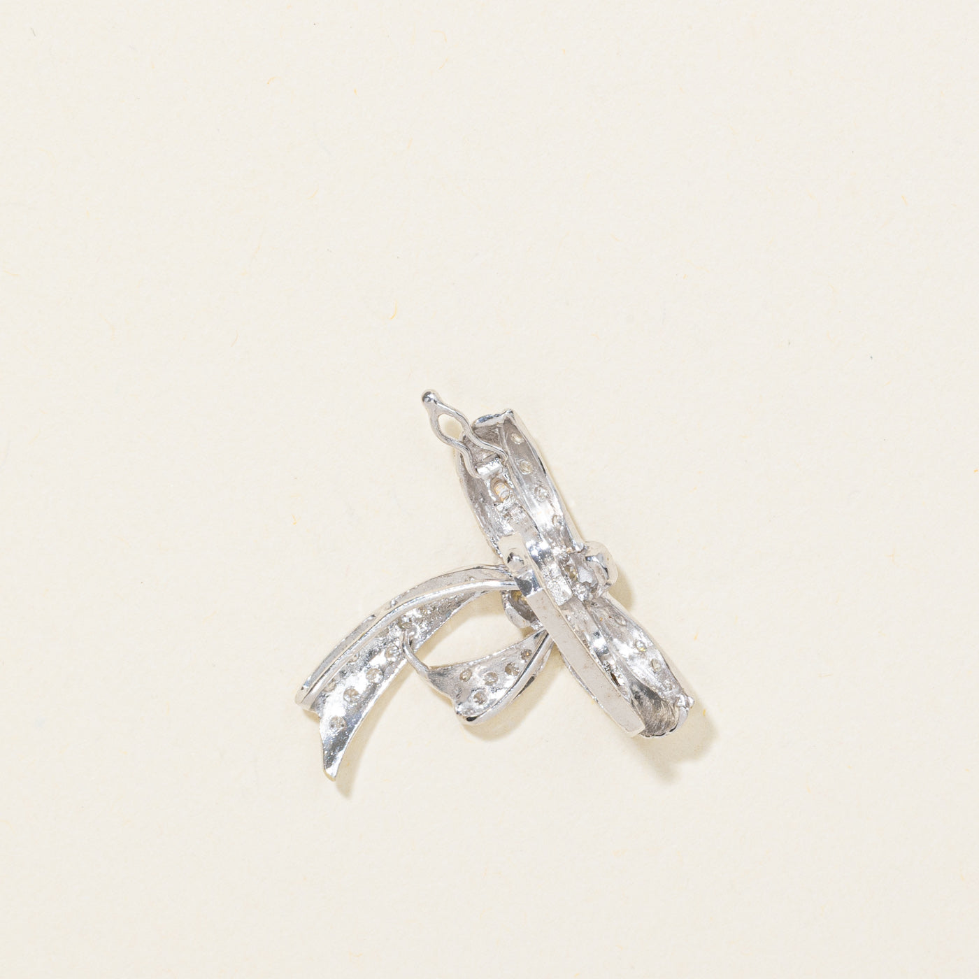 14K Diamond Bow Bolo Tie Clip