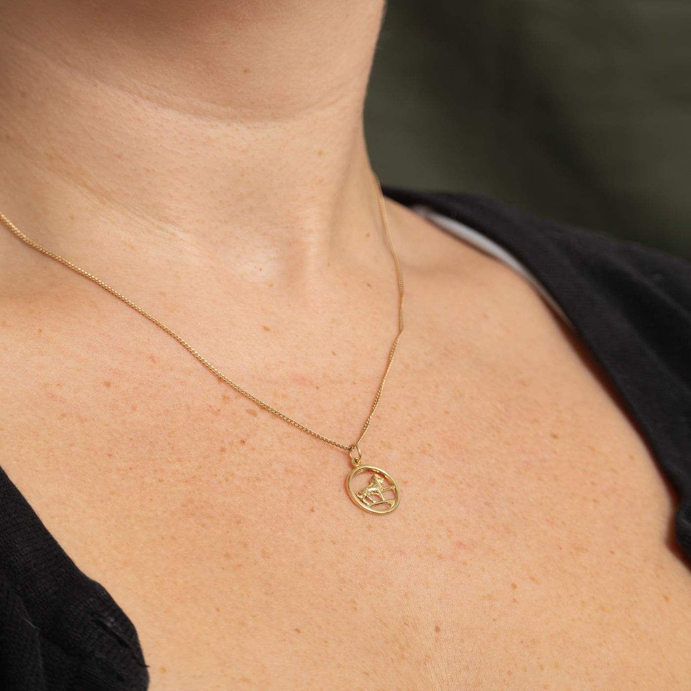 14k Yellow Gold Lion Charm