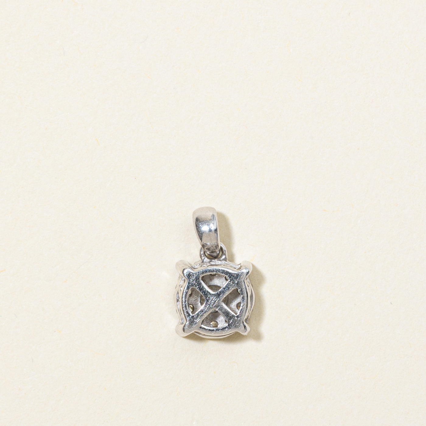 10K Illusion Set Diamond Halo Pendant