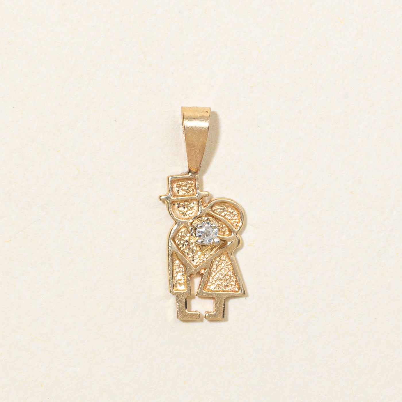 14K Diamond Couple Pendant