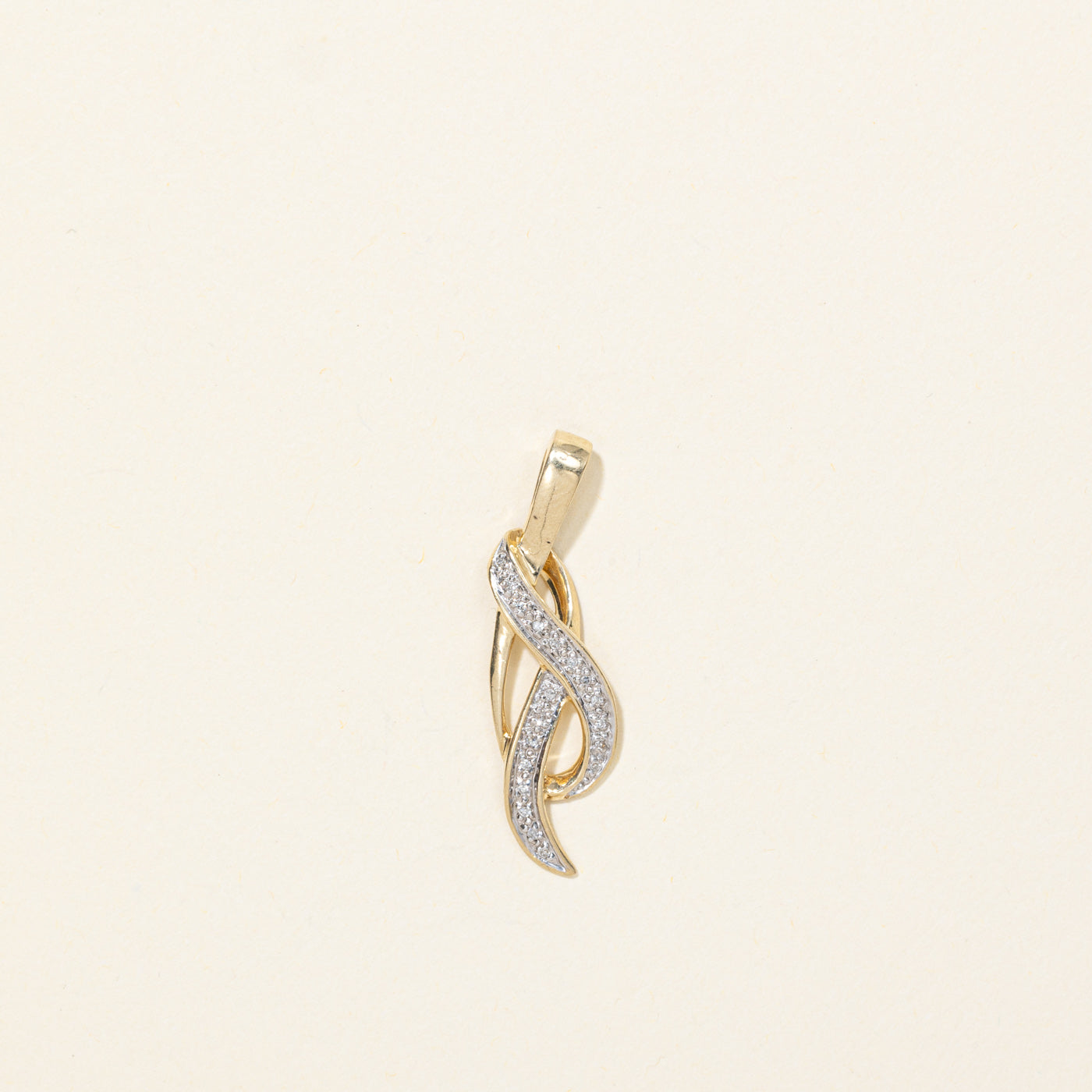 10K Diamond Infinity Cross Over Pendant