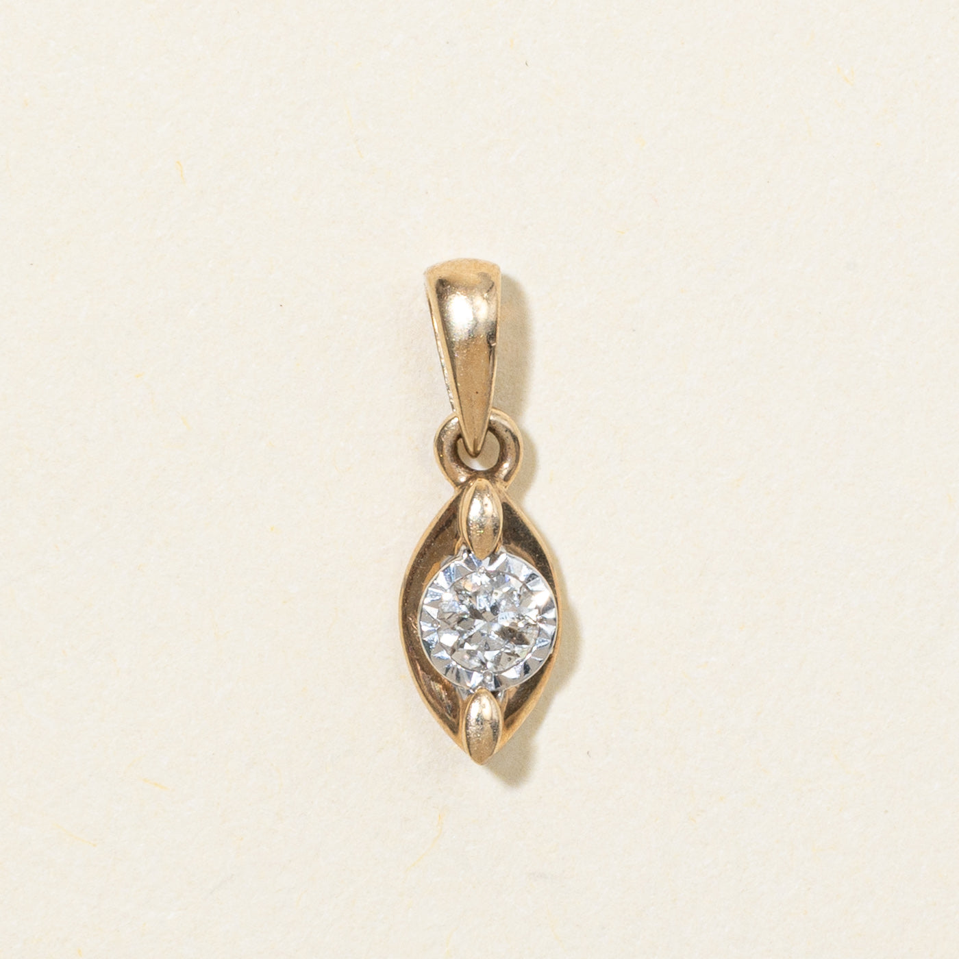 10K Diamond Marquise Shaped Pendant