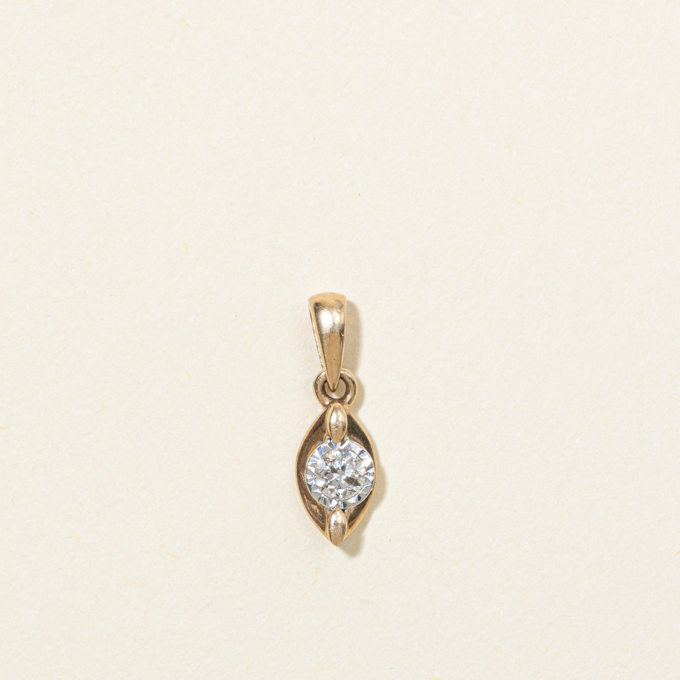 10K Diamond Marquise Shaped Pendant