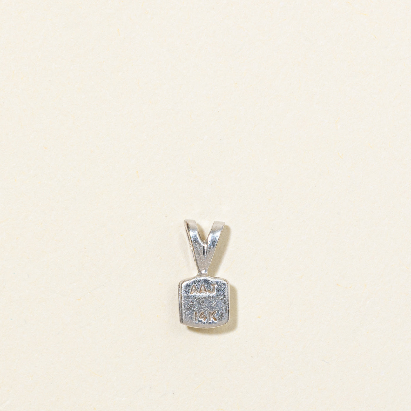 14K Solitaire Diamond Square Pendant