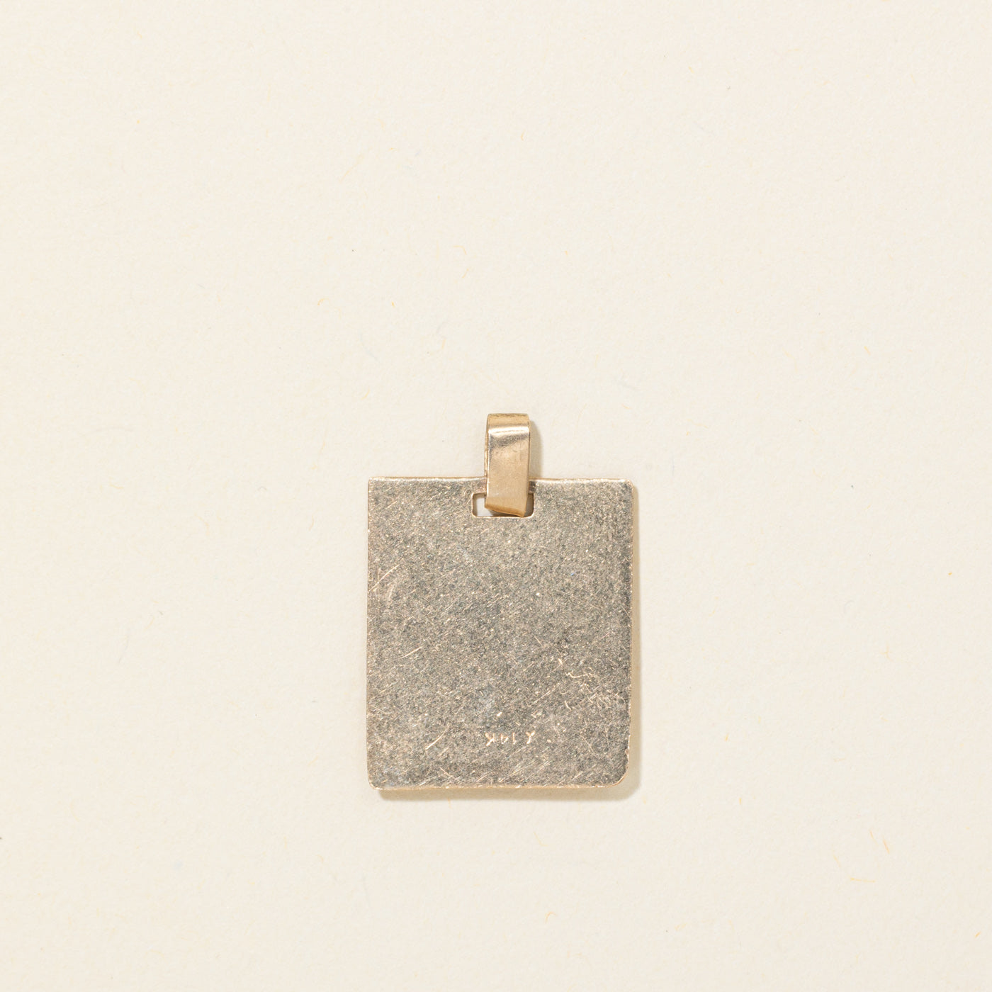 14K "M" Initial Tag Pendant