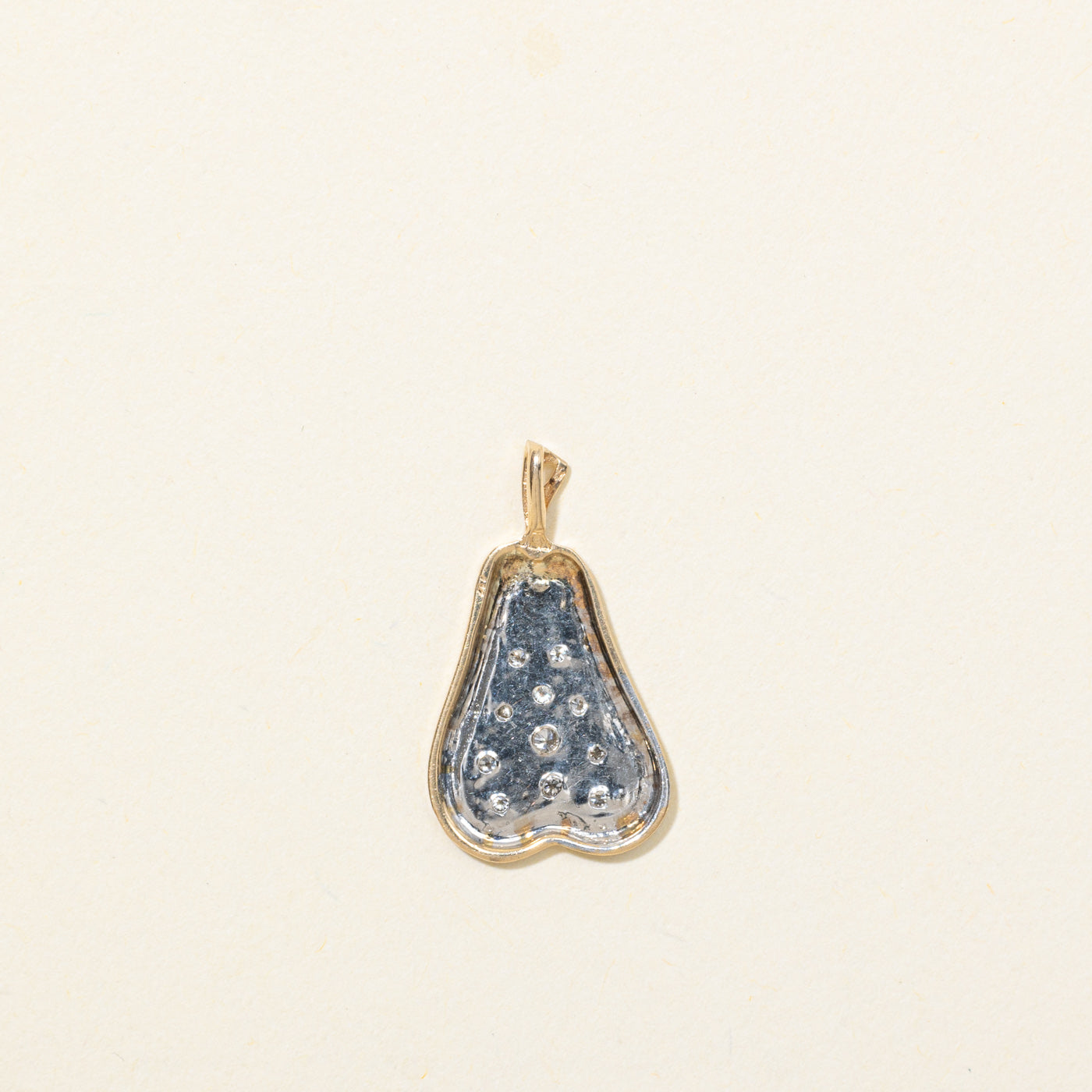 12K Pavé Set Diamond Pear Pendant