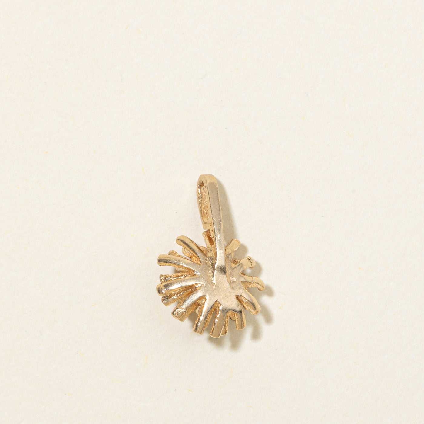 14K Diamond Textured Flower Pendant