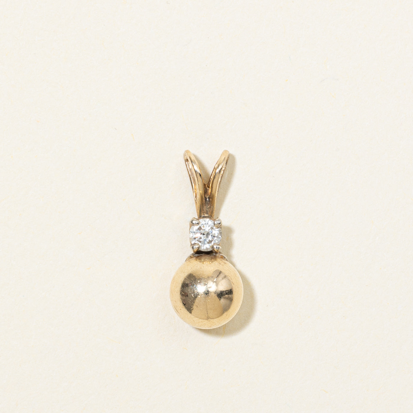 14K Diamond & Gold Sphere Pendant