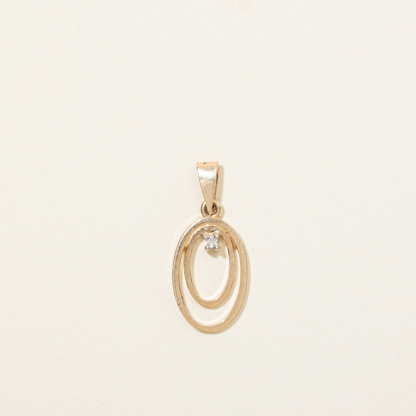 14K Diamond Ovals Pendant