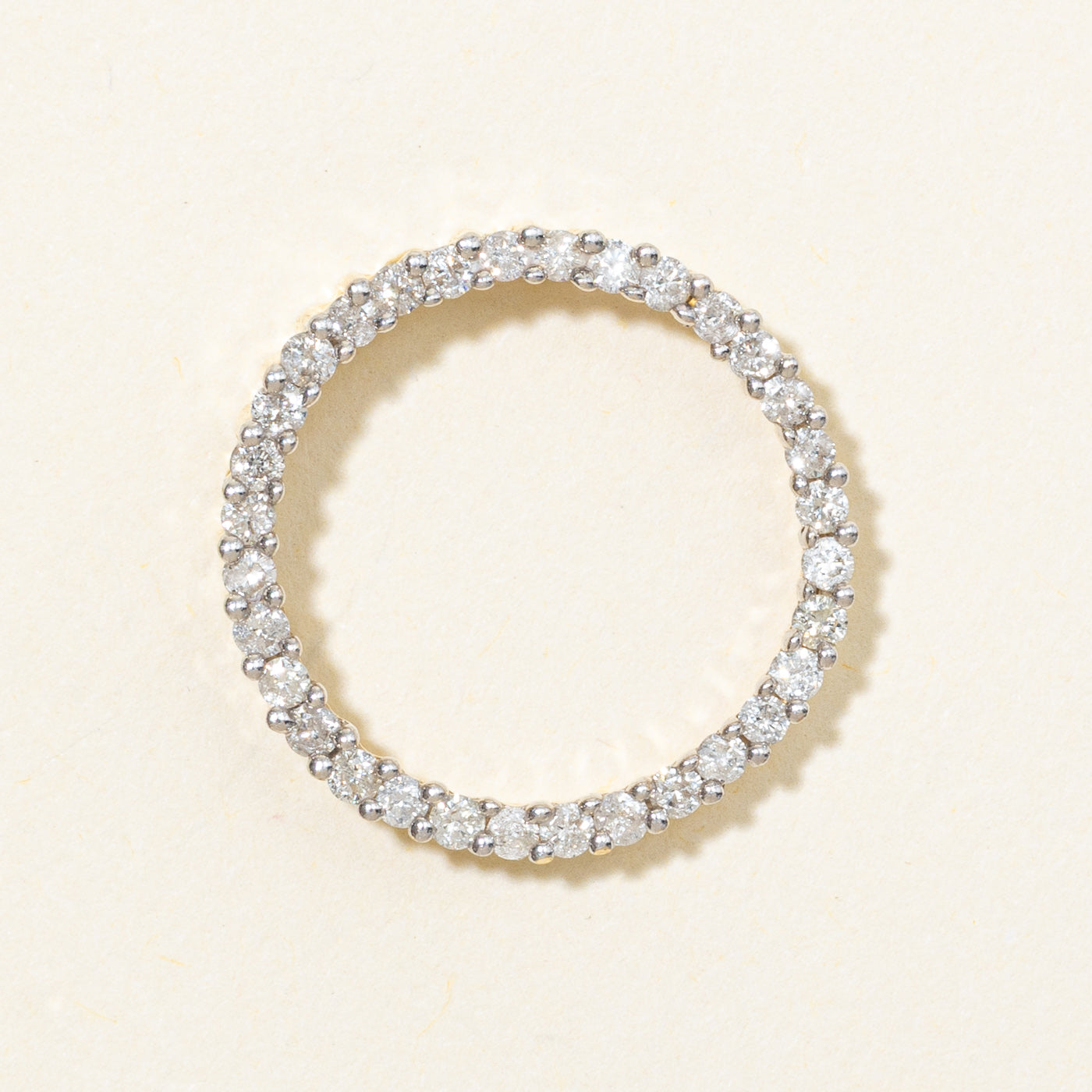 14K Eternity Diamond Circle Pendant