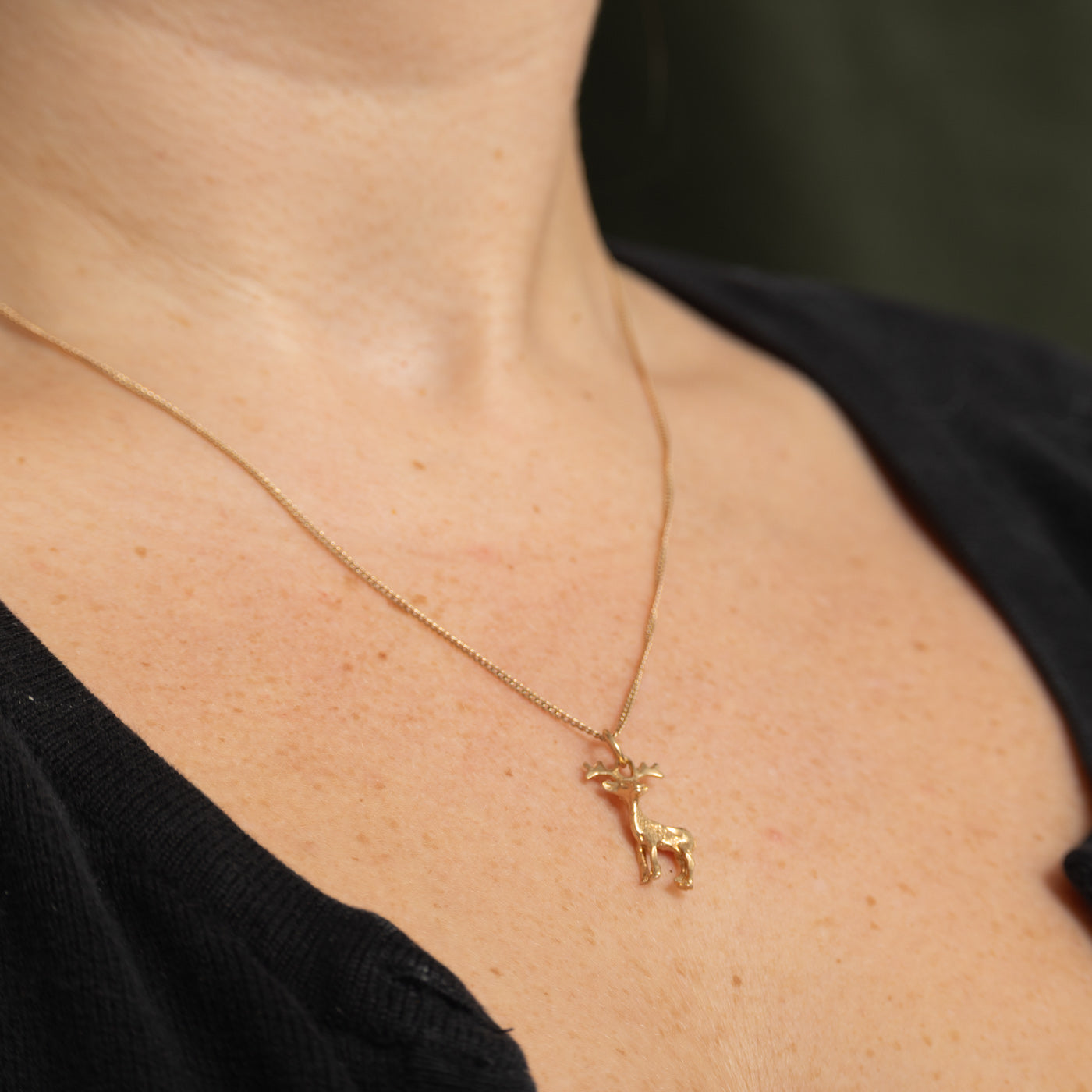 10k Yellow Gold Moose Charm
