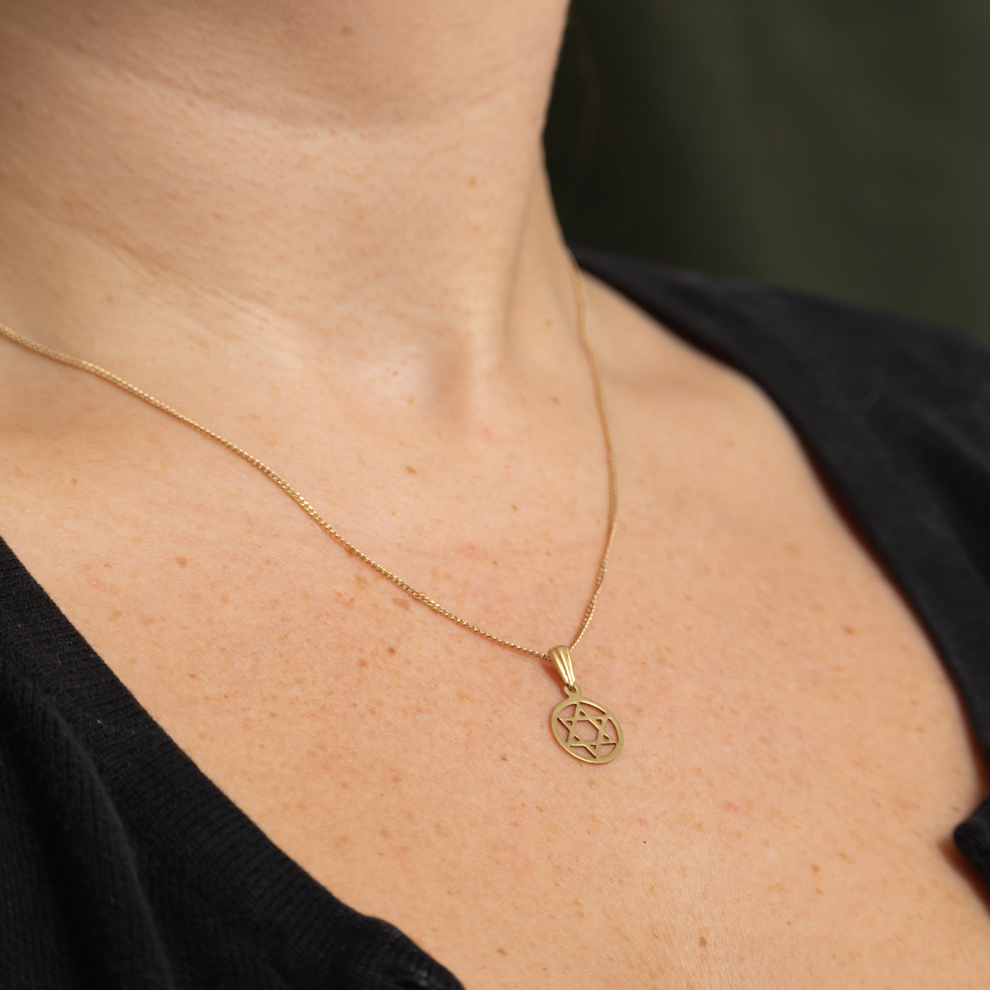 10k Yellow Gold Star of David Pendant