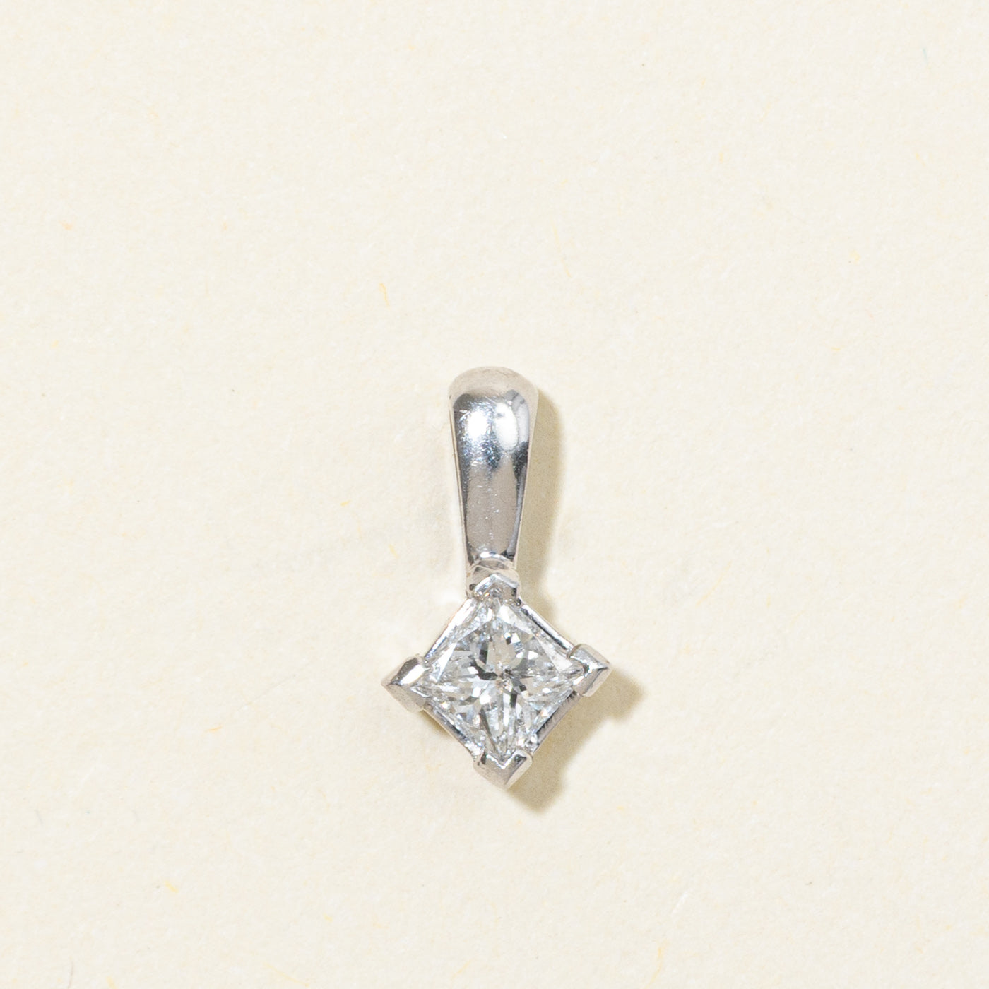 14K Princess Cut Diamond Pendant